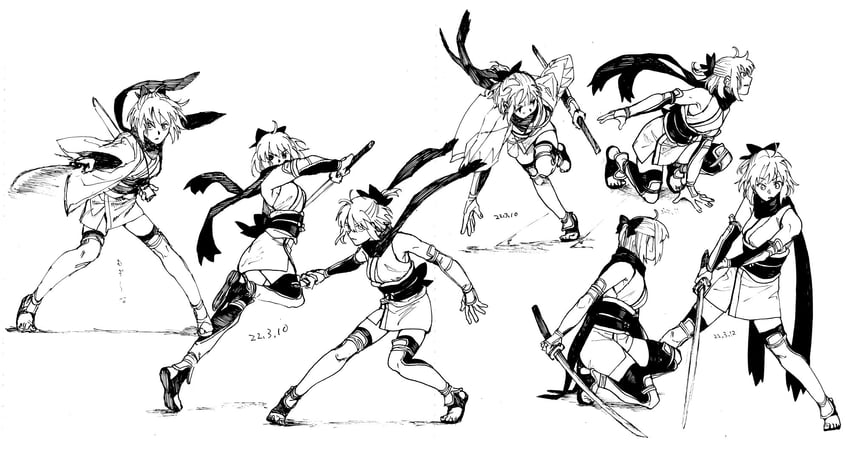 okita souji (fate and 1 more) drawn by noz_2to