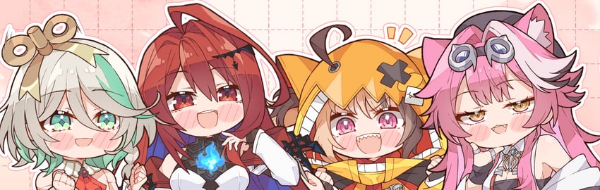 raora panthera, gigi murin, cecilia immergreen, and elizabeth rose bloodflame (hololive and 1 more) drawn by kukie-nyan