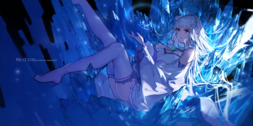 emilia (re:zero kara hajimeru isekai seikatsu) drawn by swd3e2