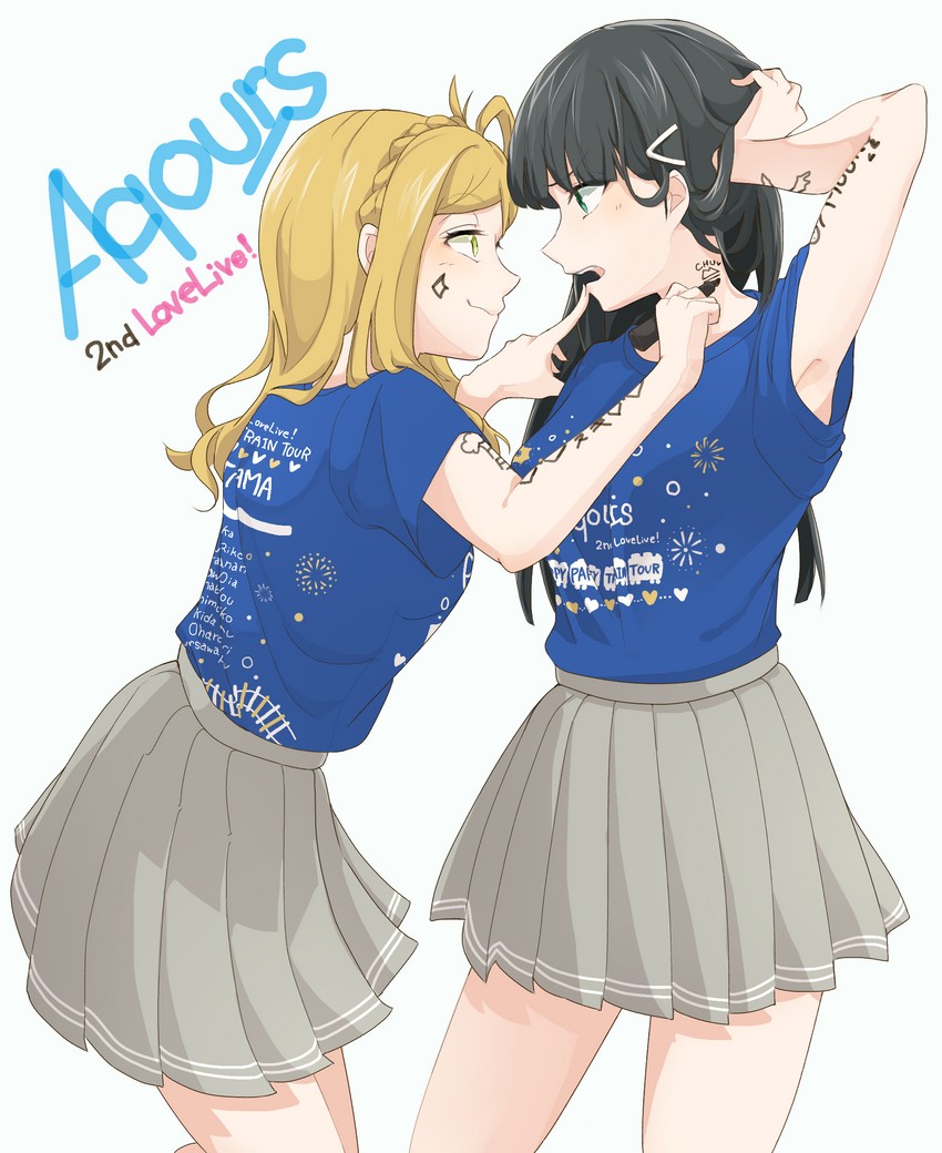 kurosawa dia and ohara mari (love live! and 1 more) drawn by komiyam_a