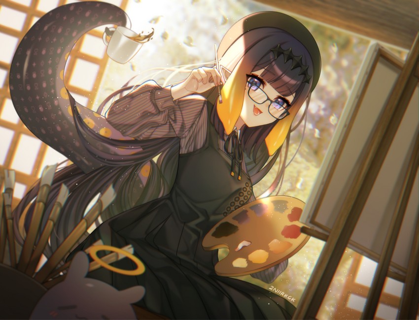 ninomae ina'nis and takodachi (hololive and 1 more) drawn by 2nii