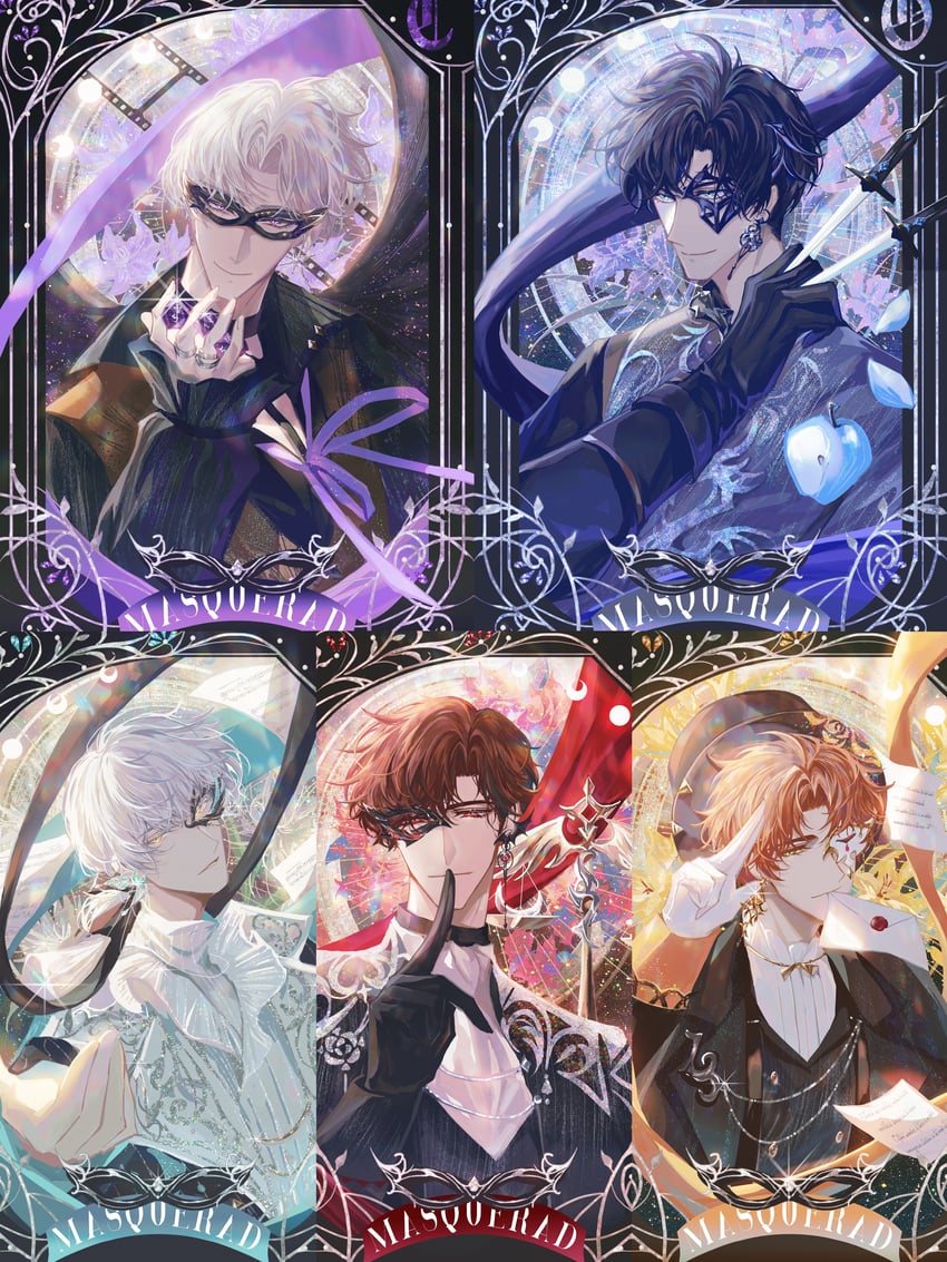 charlie su, qi sili, xiao yi, lu chen, and xia mingxing (light and night love) drawn by snow234