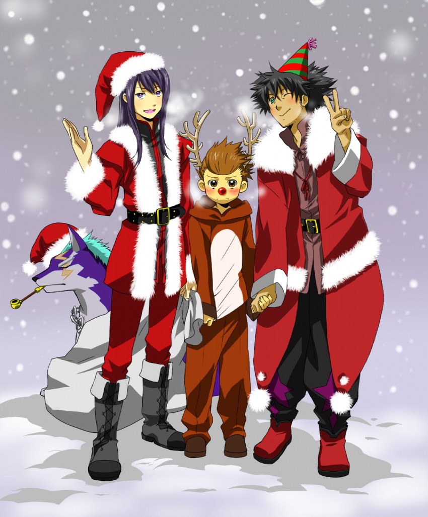 yuri lowell, raven, repede, and karol capel (tales of and 1 more) drawn by kiriku_(nakuro)
