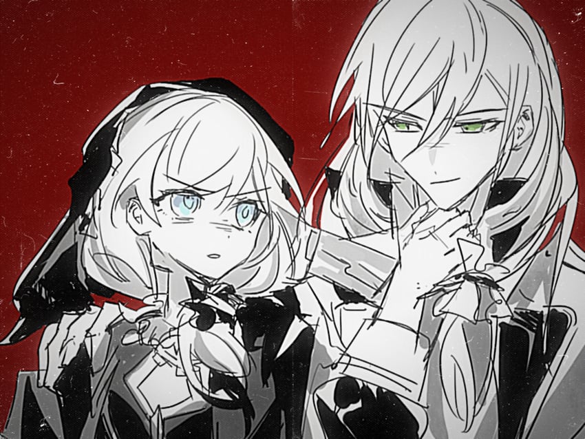 theresa apocalypse and otto apocalypse (honkai and 1 more) drawn by qieazhibingjiling