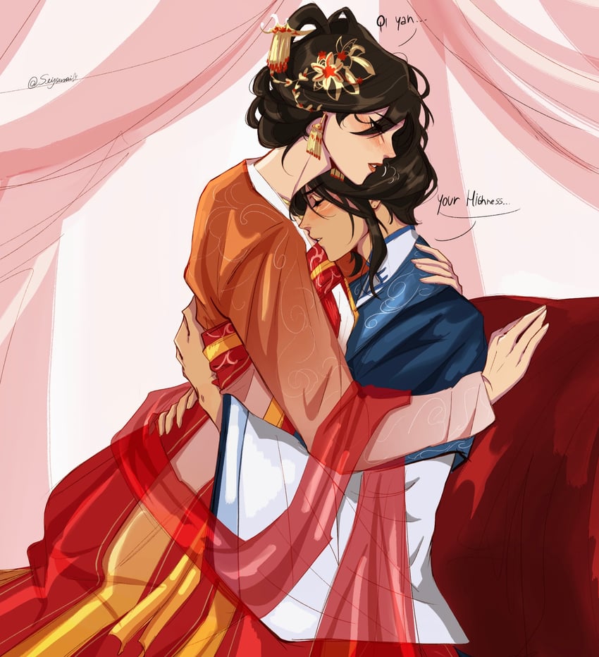 nangong jingnu and qiyan agula (jing wei qing shang) drawn by seijousai