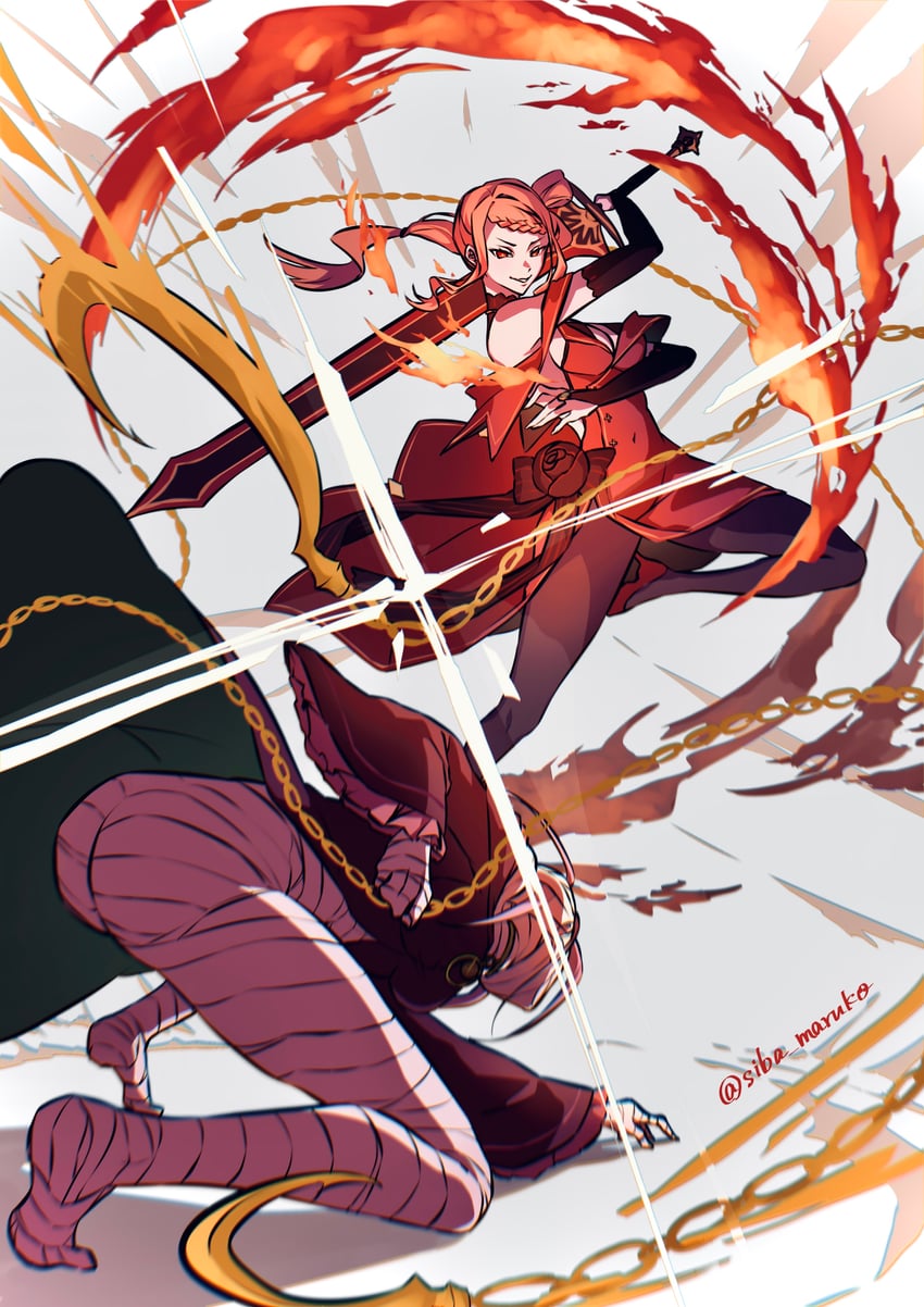 priscilla barielle and sirius (re:zero kara hajimeru isekai seikatsu) drawn by siba_maruko