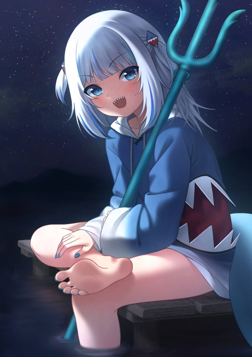 gawr gura (hololive and 1 more) drawn by graynacht