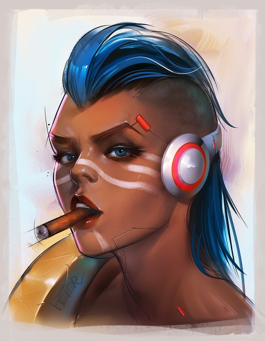doomfist (overwatch and 1 more) drawn by peter_xiao