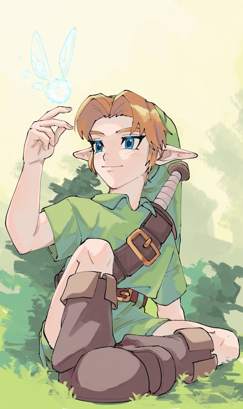 link, young link, and navi (the legend of zelda and 1 more) drawn by yamori_(yamoooon21)