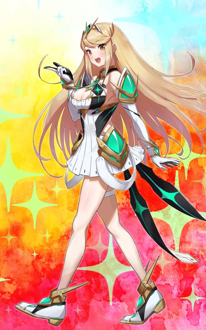 mythra (xenoblade chronicles and 1 more) drawn by green322