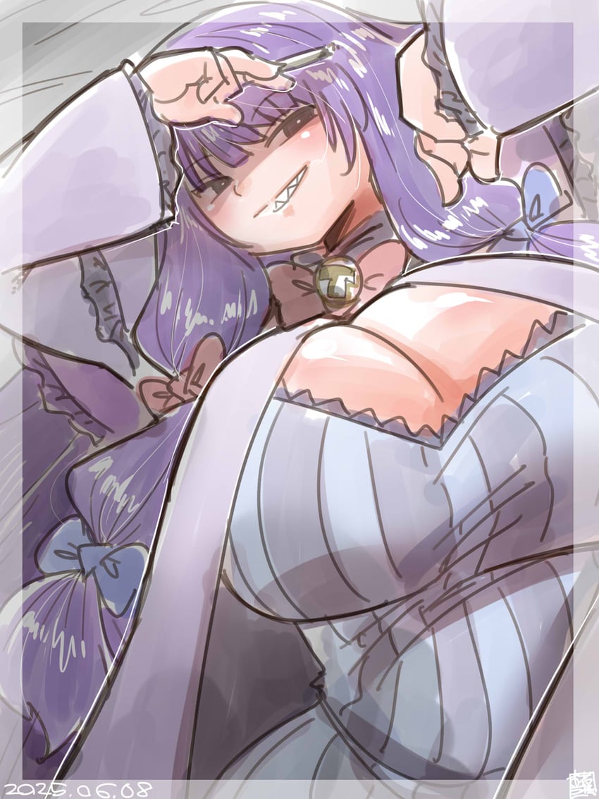 patchouli knowledge and taisa (touhou and 1 more) drawn by itini-sanshi