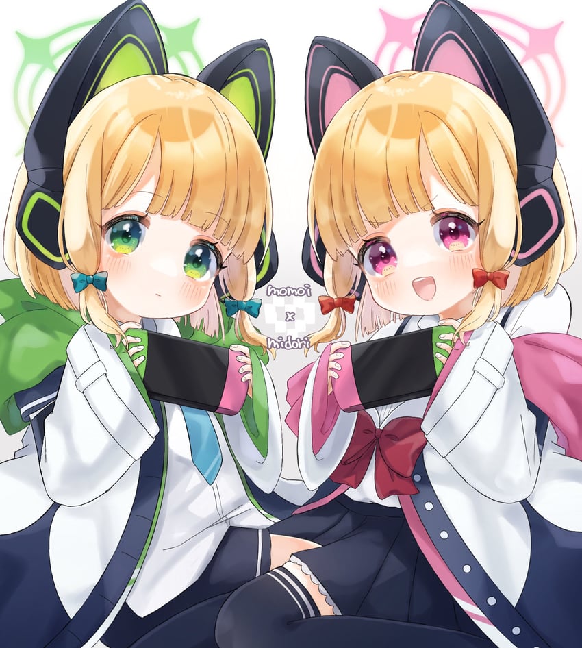 momoi and midori (blue archive) drawn by nanakusa_yomogi