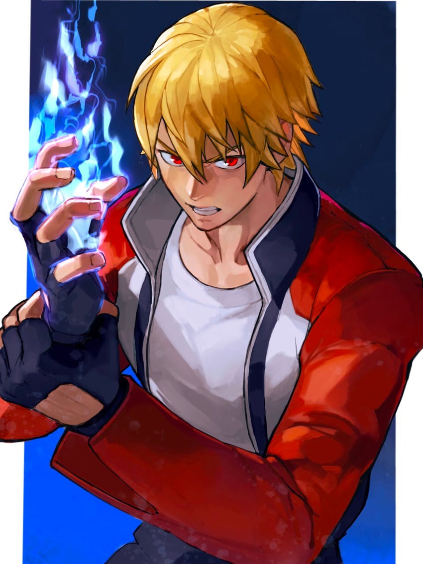 rock howard (the king of fighters and 2 more) drawn by oni_gini