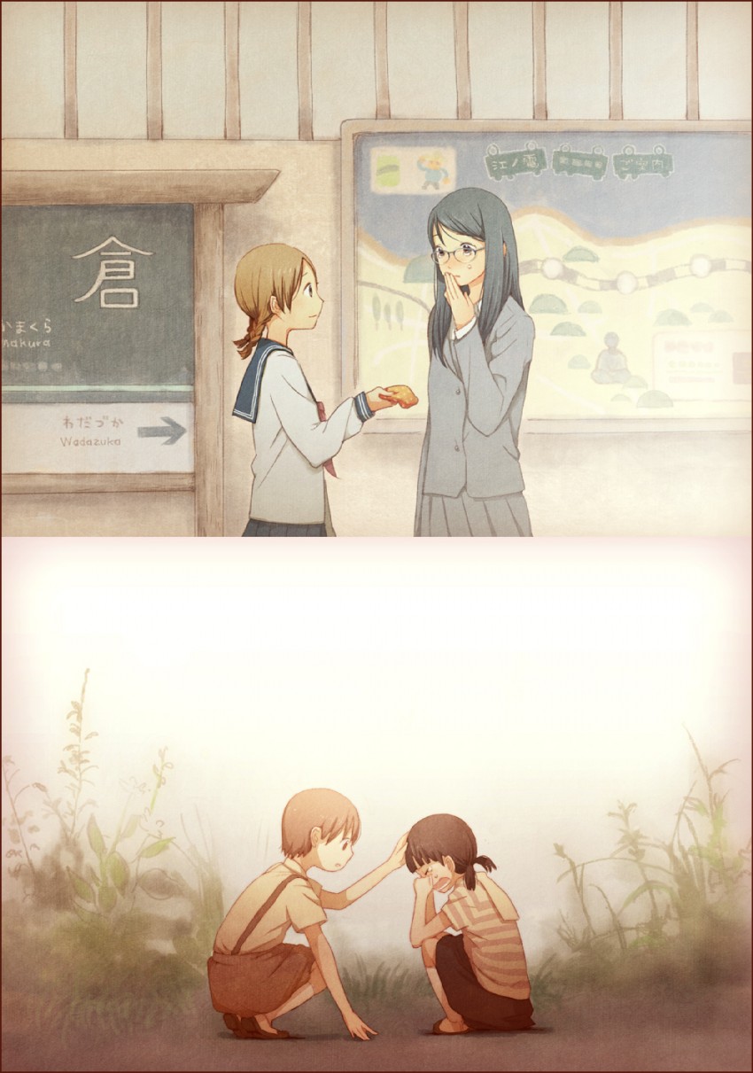 manjoume fumi and okudaira akira (aoi hana) drawn by yuu_(plasm)
