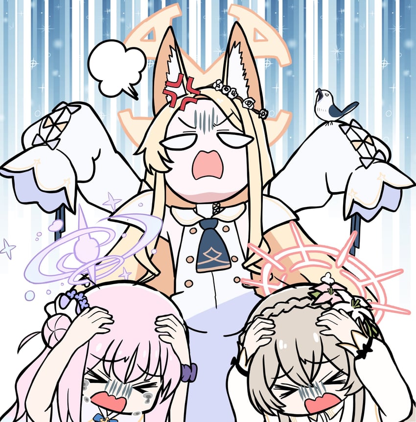 mika, seia, and nagisa (blue archive) drawn by gesupi_(provlemsolver57)