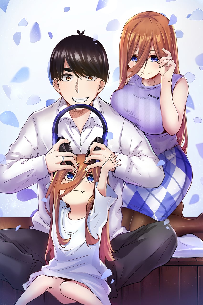 nakano miku and uesugi fuutarou (go-toubun no hanayome) drawn by kosmos_beta