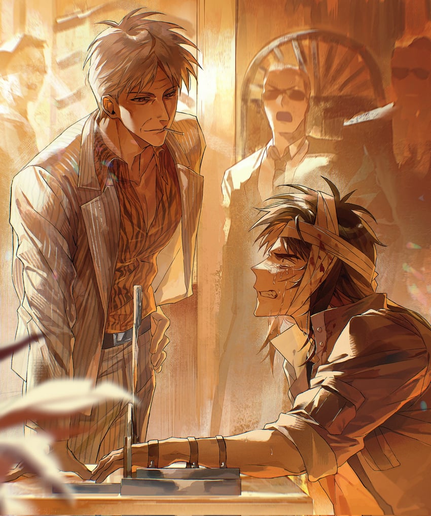 itou kaiji and akagi shigeru (kaiji and 2 more) drawn by span_(shibanyu63868)