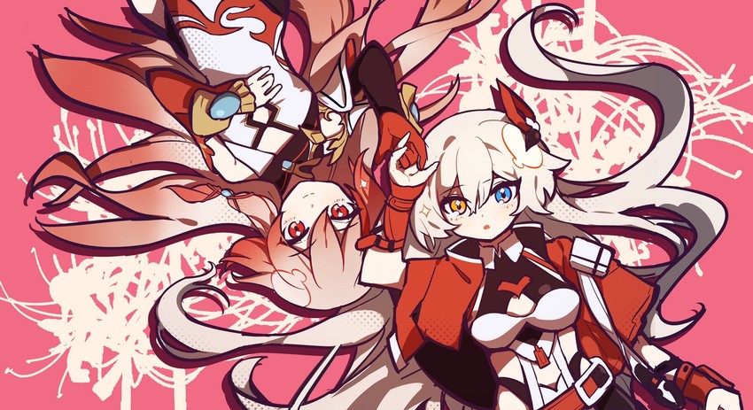 kiana kaslana and fu hua (honkai and 1 more) drawn by meadow_(morphinecaca)