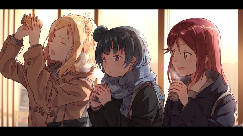 tsushima yoshiko, sakurauchi riko, and ohara mari (love live! and 1 more) drawn by oda_keito