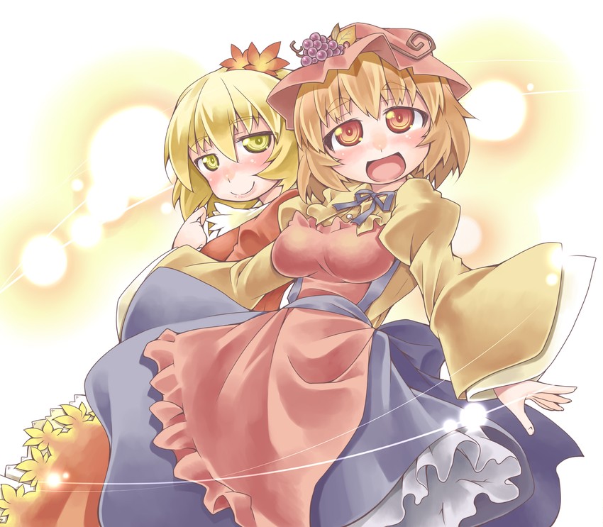 aki minoriko and aki shizuha (touhou) drawn by nyagakiya