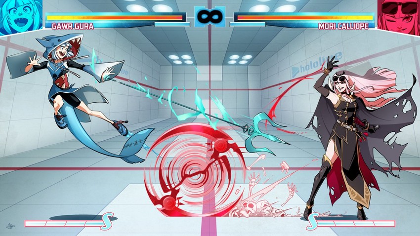 gawr gura and mori calliope (hololive and 1 more) drawn by mx._moz