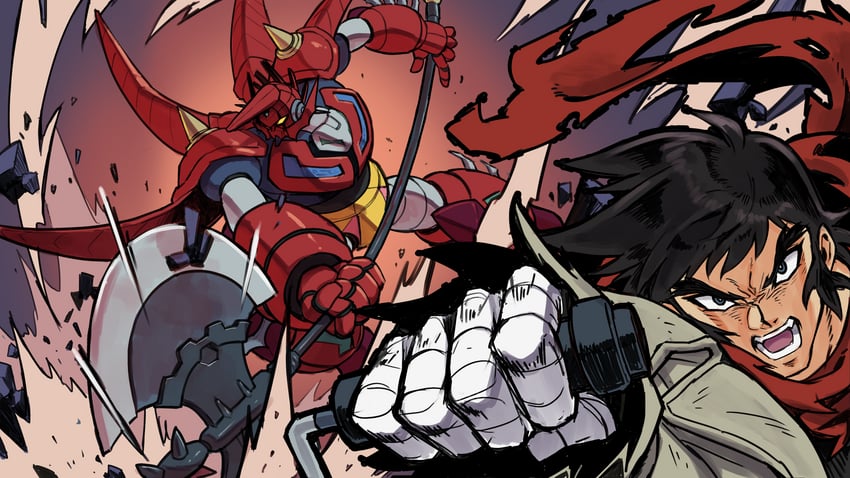 nagare ryoma and shin getter dragon (super robot wars and 3 more) drawn by hanahiyo_(hoimin)