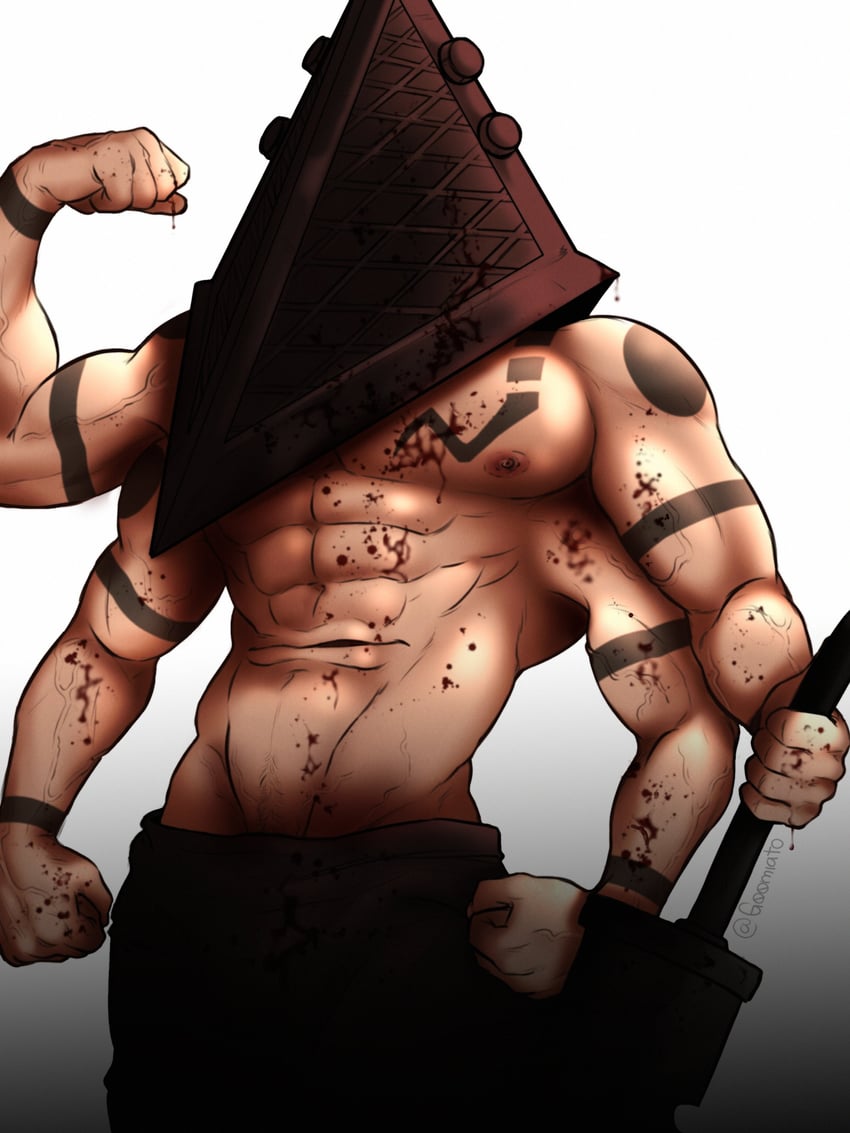 ryoumen sukuna and pyramid head (jujutsu kaisen and 2 more) drawn by g00miato