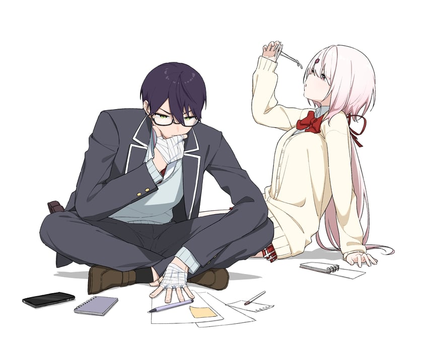 shiina yuika and kenmochi touya (nijisanji) drawn by po_(po_495)