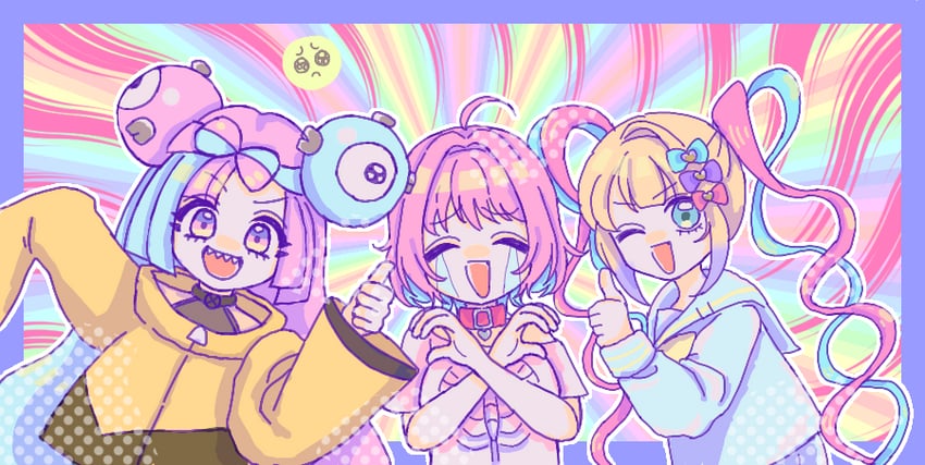 yumemi riamu, iono, and chouzetsusaikawa tenshi-chan (pokemon and 4 more) drawn by iyaiku
