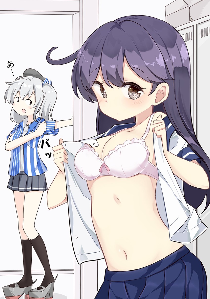 kashima and ushio (kantai collection and 1 more) drawn by hamaken._(novelize)