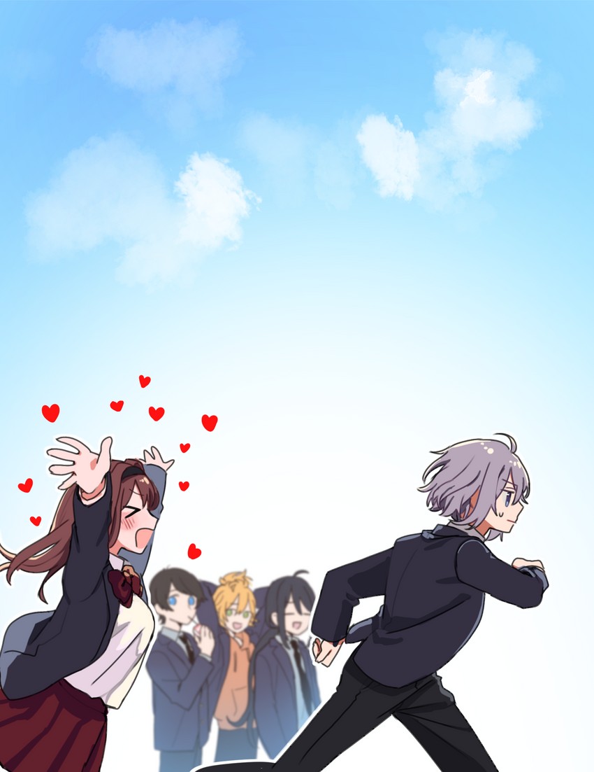 namazuo toushirou, saniwa, honebami toushirou, horikawa kunihiro, female saniwa, and 1 more (touken ranbu) drawn by asuma_(hanezu)