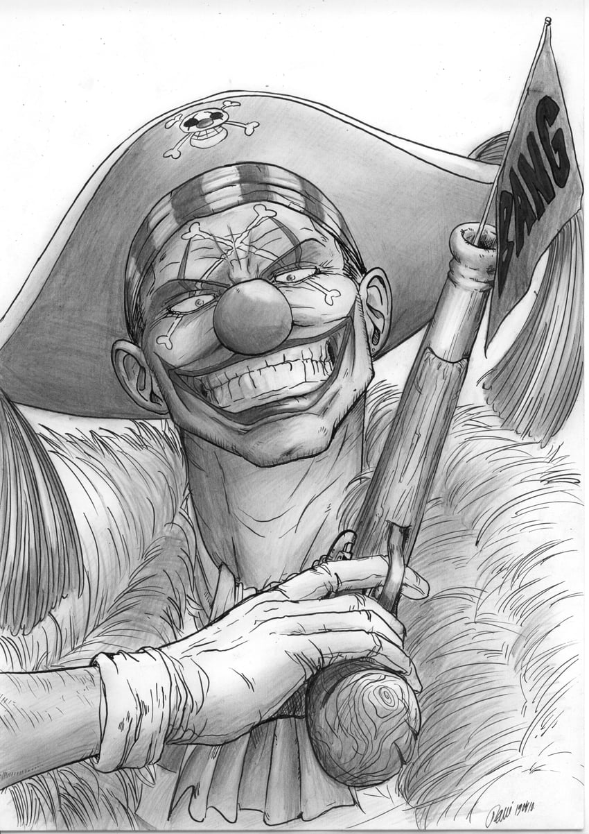 buggy the clown (one piece) drawn by tarontpainter