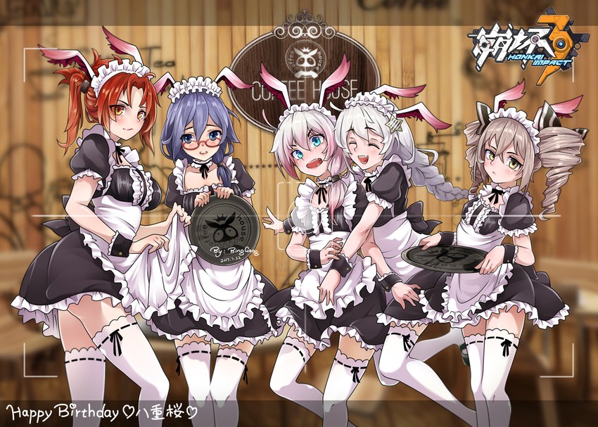 kiana kaslana, fu hua, bronya zaychik, theresa apocalypse, yae sakura, and 1 more (honkai and 1 more) drawn by bing_gang