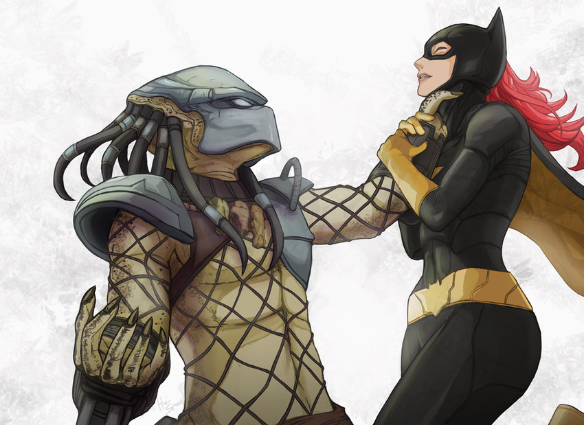 batgirl, predator, and barbara gordon (dc comics and 2 more) drawn by heiispoon