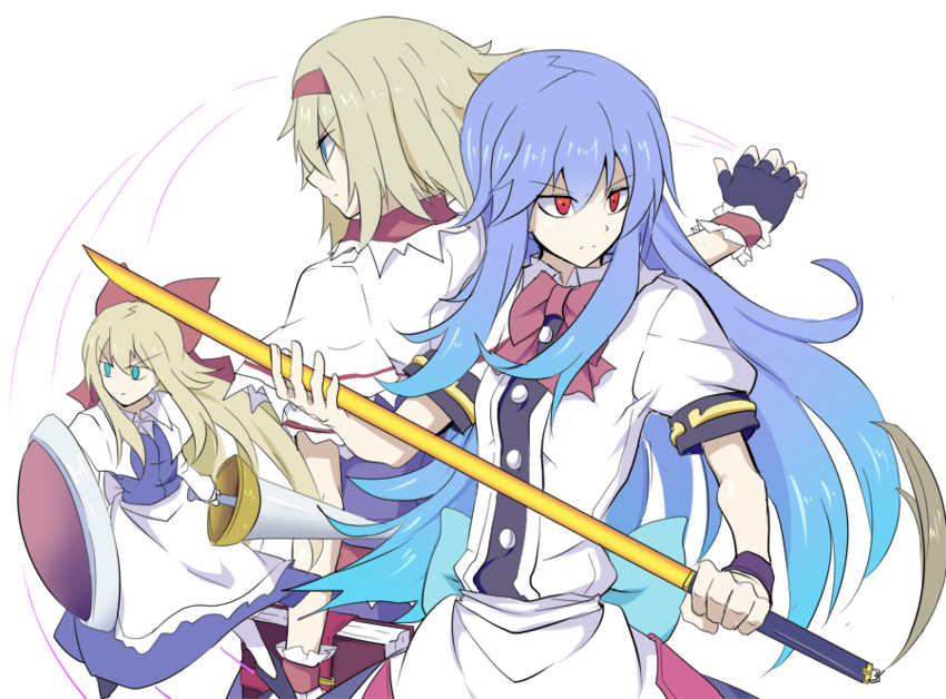 alice margatroid, hinanawi tenshi, and shanghai doll (touhou) drawn by kenuu_(kenny)