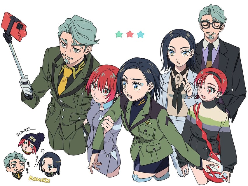 amate yuzuriha, haro, challia bull, and comoli harcourt (gundam and 1 more) drawn by grtnkwii487