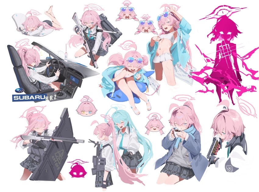 yume, hoshino, and hoshino terror (blue archive) drawn by niunaigaoban