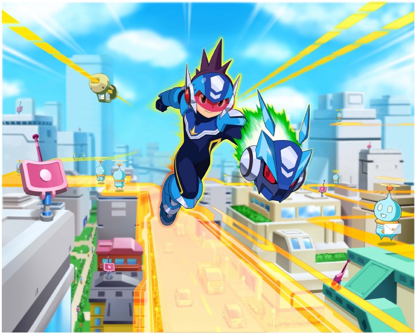 geo stelar and star force mega man (mega man and 1 more)