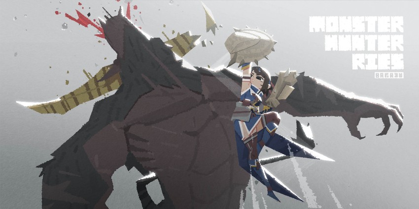 monster hunter and rajang (monster hunter and 1 more) drawn by bagaju