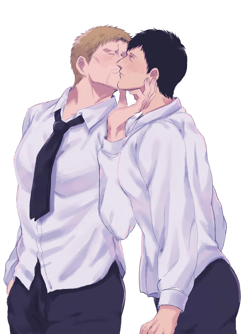 reiner braun and bertolt hoover (shingeki no kyojin) drawn by usoko_(sani_ma_ru)