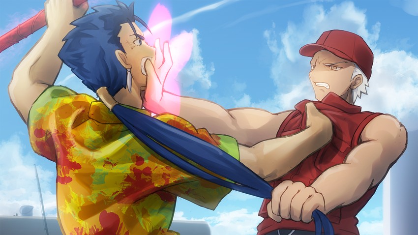 archer and cu chulainn (fate and 1 more) drawn by shoori_(migiha)