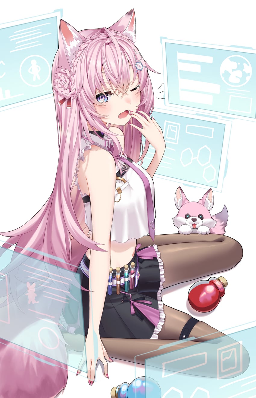 hakui koyori and kokoro (hololive) drawn by honeyhoppin