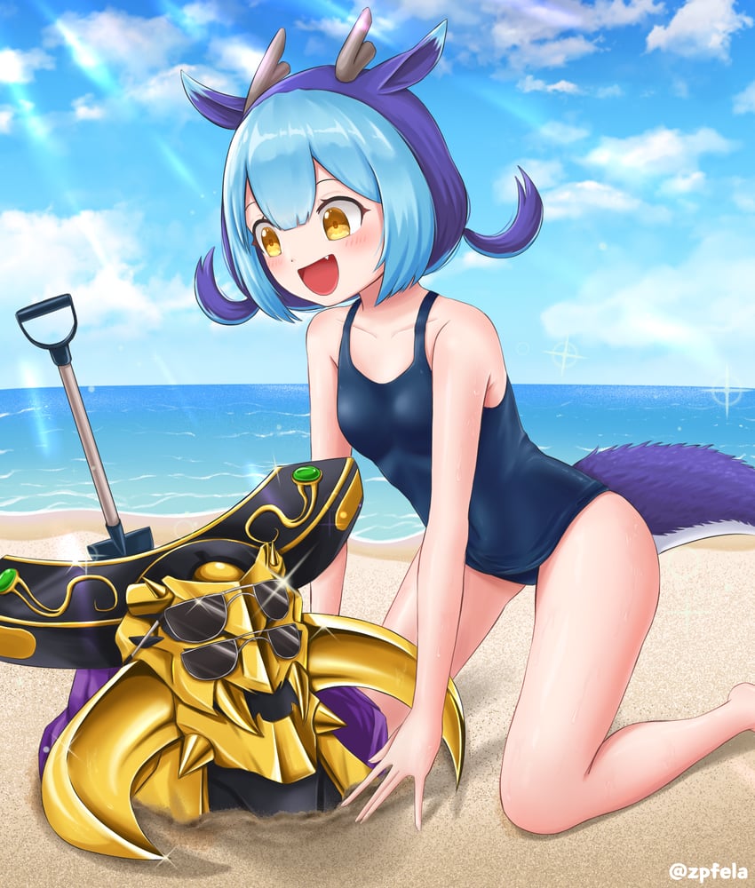 laundry dragonmaid and eldlich the golden lord (yu-gi-oh!) drawn by wislley