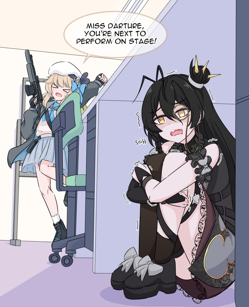 vepley, mr. pizza, and darture (girls' frontline and 1 more) drawn by risu_(risu028)