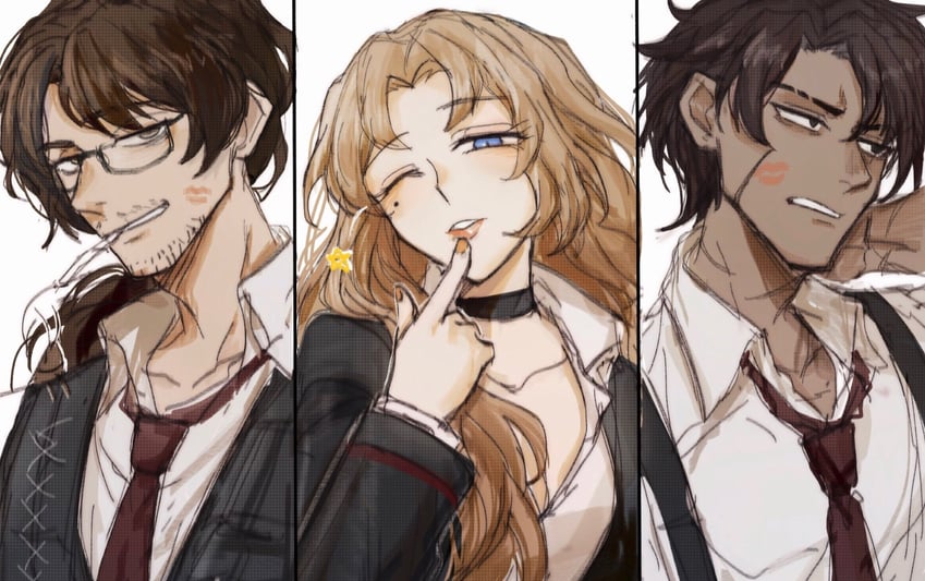 heathcliff, gregor, and rodion (project moon and 1 more) drawn by ira_(34112290)