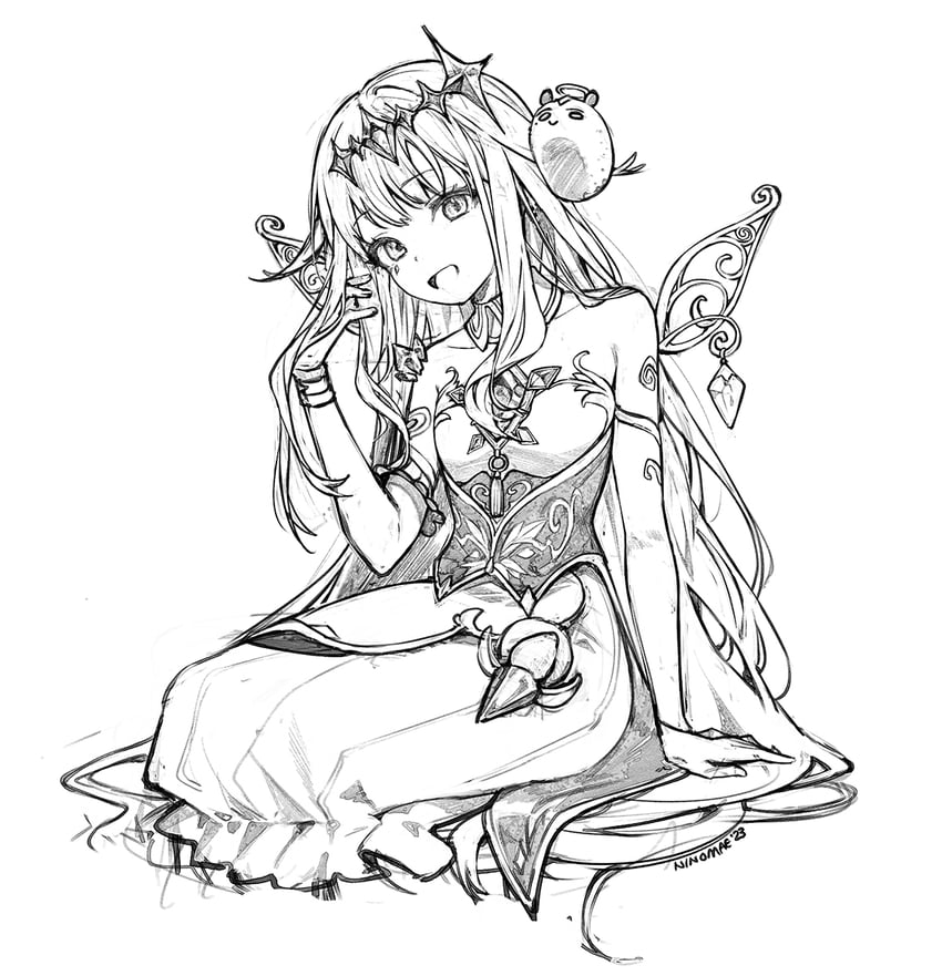 ninomae ina'nis, koseki bijou, and pebble (hololive and 1 more) drawn by ninomae_ina'nis_(artist)