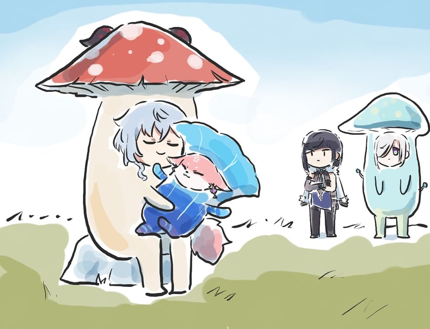 ganyu, yae miko, shenhe, and yelan (genshin impact) drawn by xinzoruo