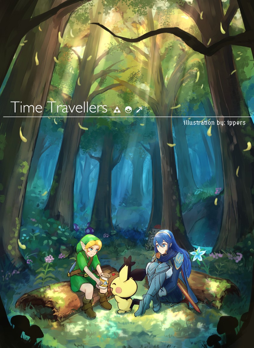 link, lucina, pichu, young link, and spiky-eared pichu (pokemon and 5 more) drawn by ippers