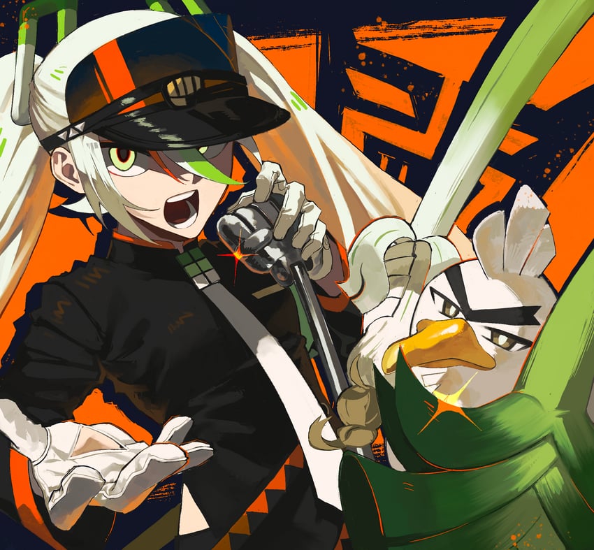 hatsune miku, sirfetch'd, and fighting miku (pokemon and 2 more) drawn by katsuo_(raise_ha_maguro)