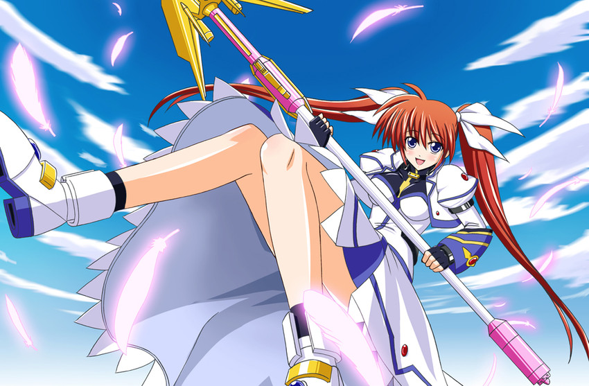 takamachi nanoha and raising heart (lyrical nanoha and 1 more) drawn by h-new
